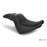 LUIMOTO (Hex-Diamond) Rider Seat Covers for the HARLEY DAVIDSON Fat Bob (2018+)